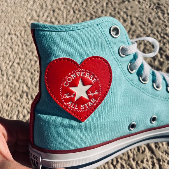 NWOB Converse Chuck Taylor All Star High Top Aqua Blue Personalized Women Size 9 - Picture 8 of 9